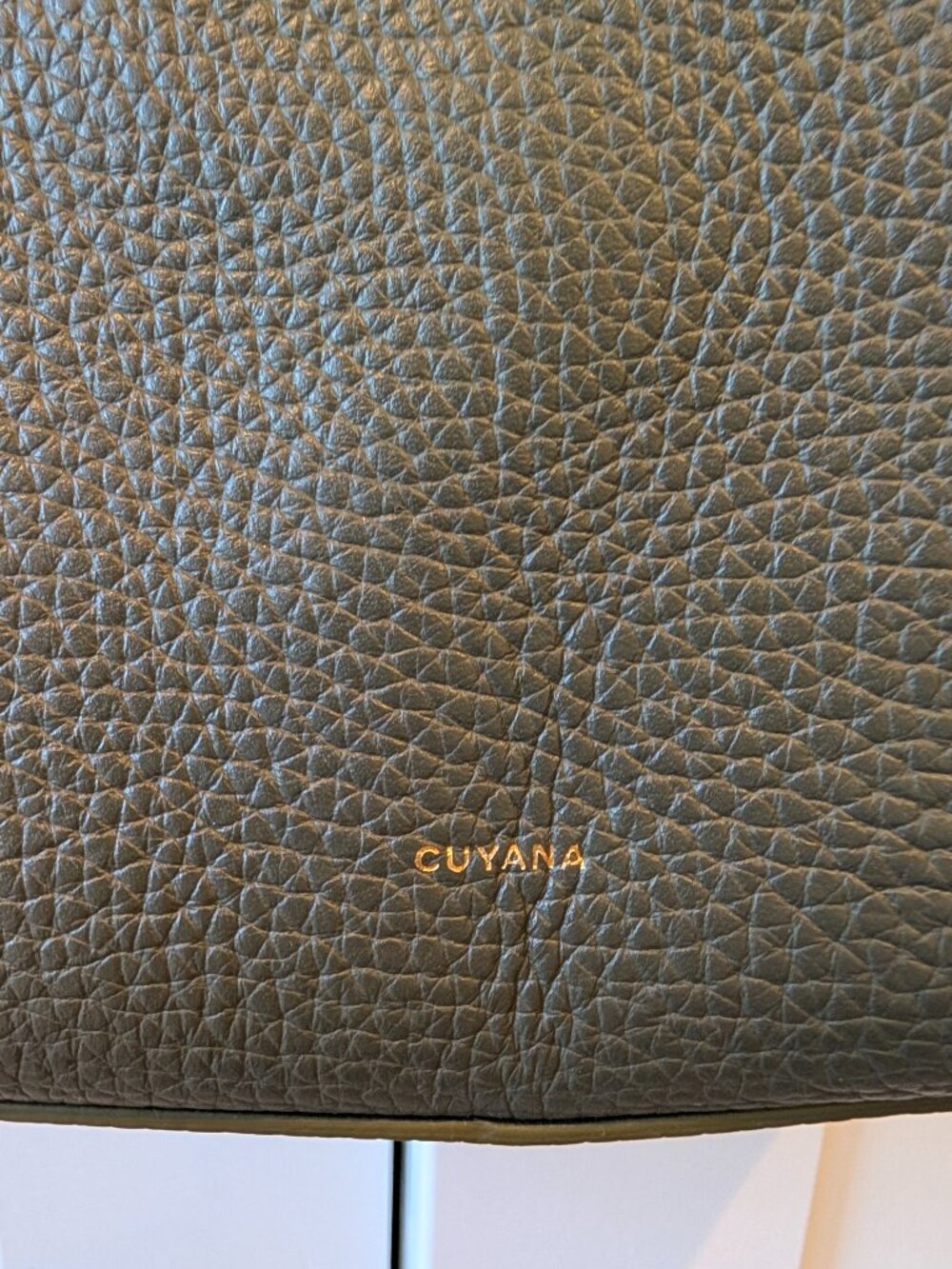 Cuyana Dark Olive Pebbled Leather Tote - Picture 3 of 6